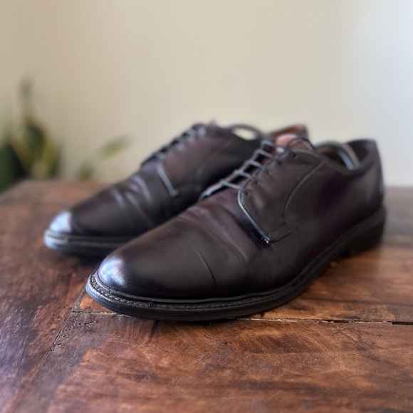 Allen Edmonds Leeds Shell Cordovan Brown Leather Derby Shoe 9591 SZ 10.5D - Picture 1 of 5